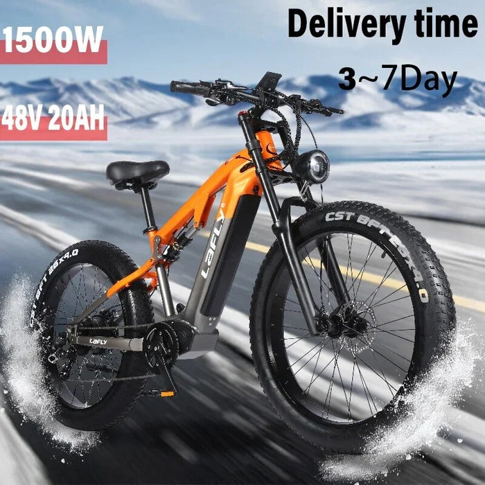 2023 LAFLY-X800 1500W 48V 20AH 26 Inch 4.0 Fat Tyre Off-road Electric Bike Men's Mountain bike Snowmobile Electric Bike e bike