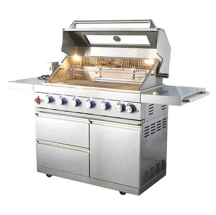 Stainless steel barbecue table outdoor embedded barbecue oven outdoor gas kitchen smokeless charcoal